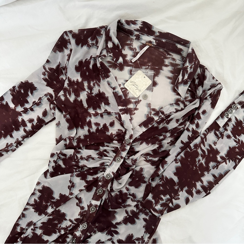 Sheer Button Down Shirt Top from Free People